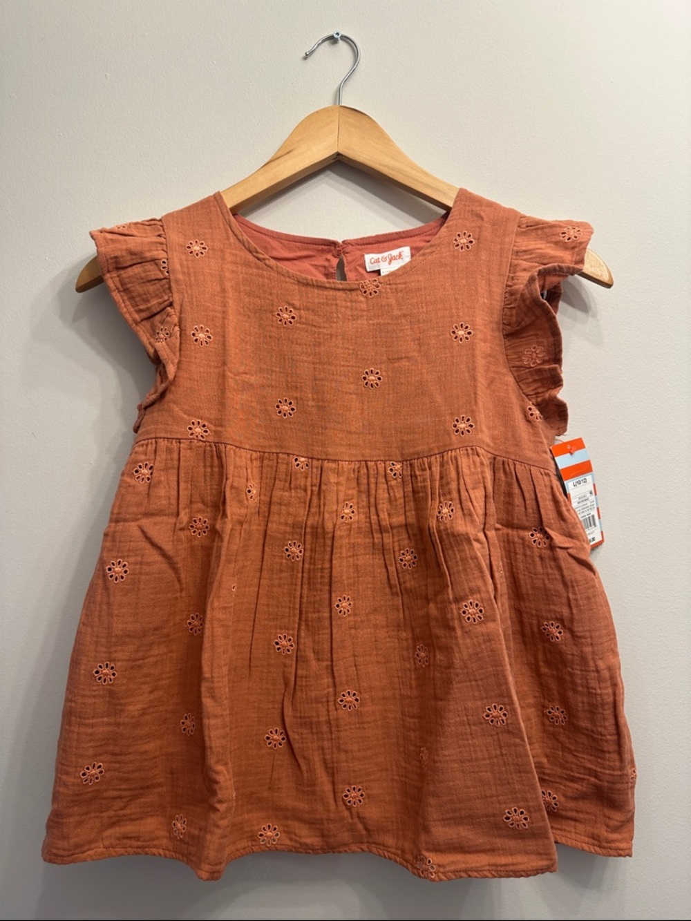 Cat & Jack Eyelet 100% Cotton Flutter Top - Picture 3 of 5